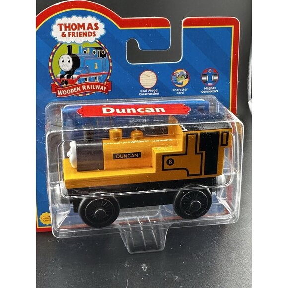 NWT Duncan Thomas Wooden Railway Train NOS Learning Curve Engine 2005 Yellow - Picture 2 of 16